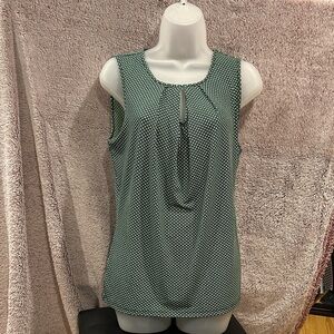 Ann Taylor Green Patterned Tank Top